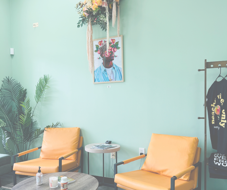 Inviting hemp wellness boutique scene with a shop-local Atlanta and Duluth vibe in warm natural light