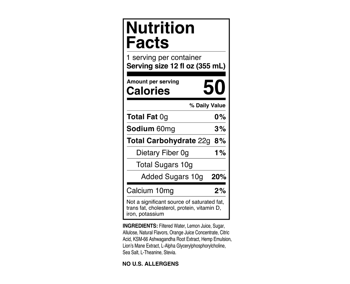 Flow State Formula nutrition facts and ingredients