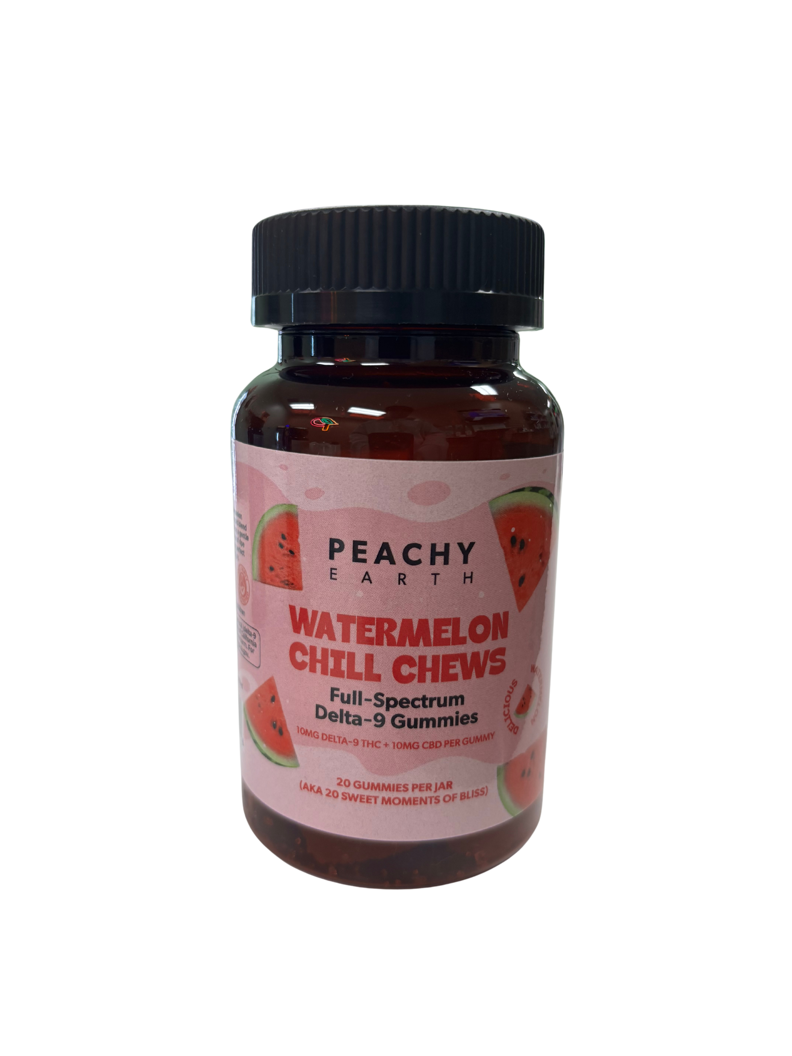 Peachy Earth Watermelon 1:1 Delta 9 Gummies