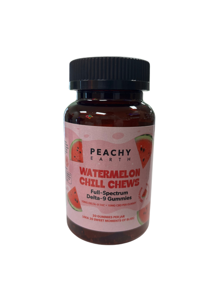 Peachy Earth Watermelon 1:1 Delta 9 Gummies