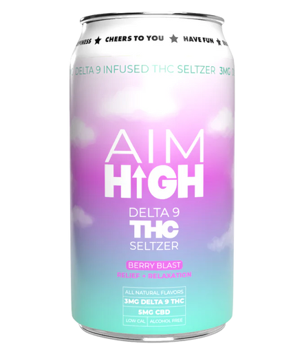 Aim High THC Infused Seltzer 12oz - 3mg