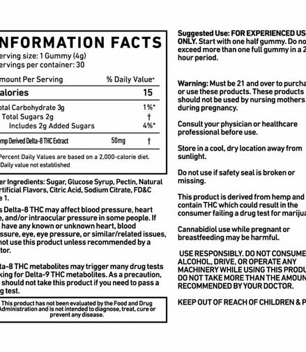 Cannabis Life Delta-8 Gummies – (30ct) 1500mg - Max Strength