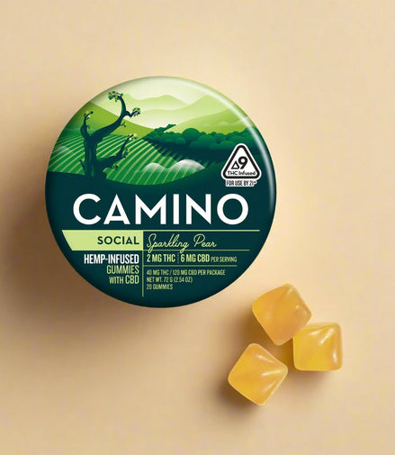 Camino Sparkling Pear 'Social' 2mg : 6mg CBD Gummies
