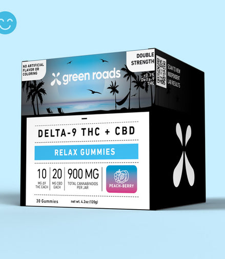 Green Roads Peach-Berry THC Relax Gummies - (30ct) 900mg
