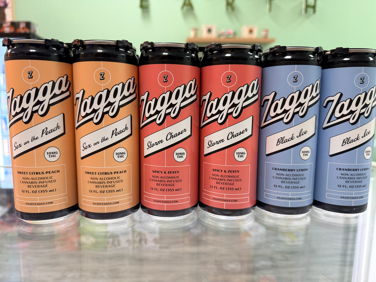 Zagga drinks in Sex on the Peach, Storm Chaser, and Black Ice flavors