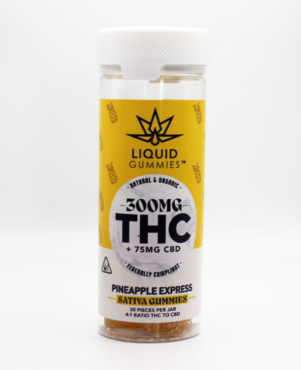 Liquid Gummies Delta-9 Pineapple Express Sativa Gummy 300mg -20ct