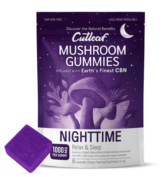 Cutleaf - Zero THC Mushroom Gummies - Nighttime - 1000mg