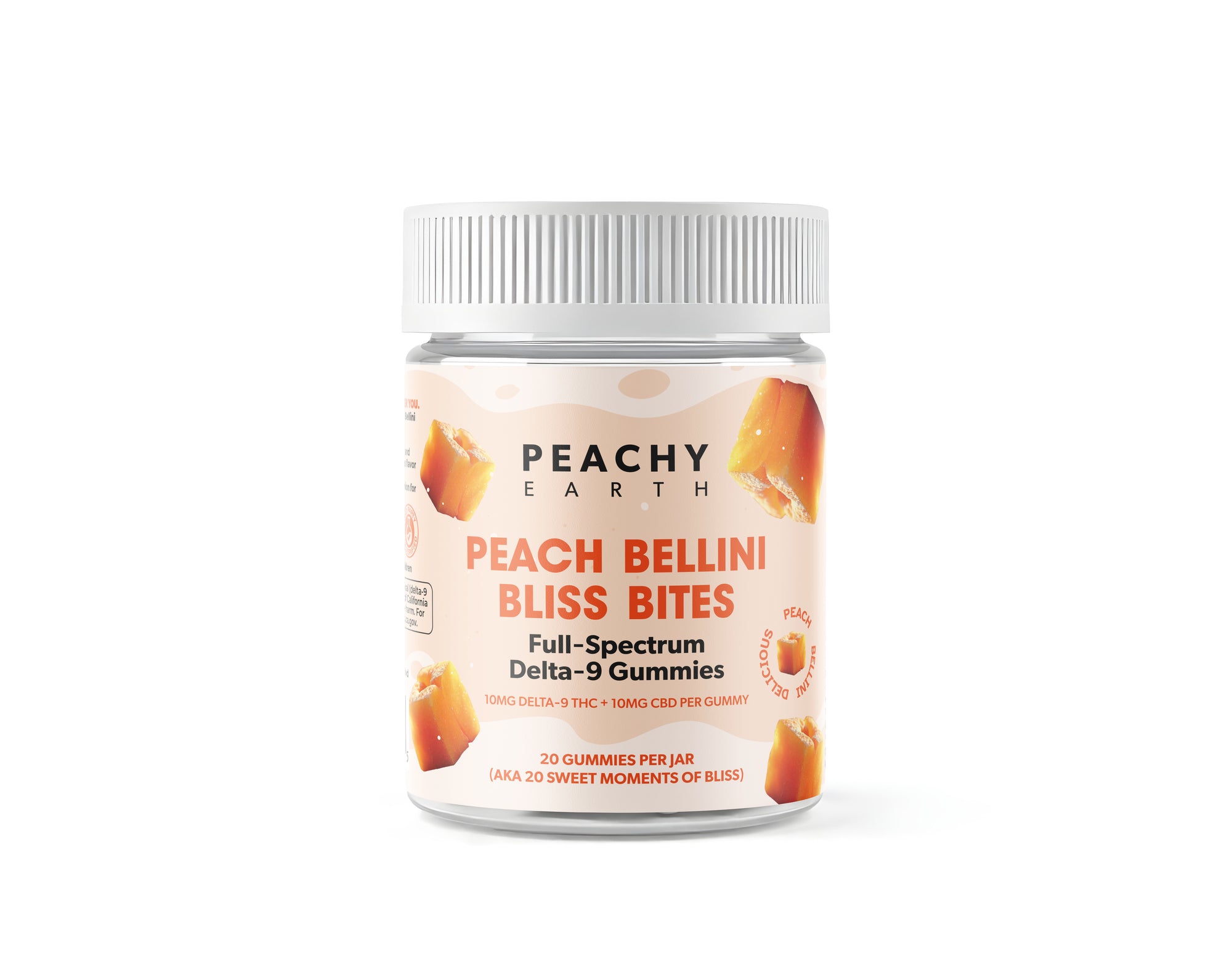 Peachy Earth Peach Bellini 10MG Delta 9 Gummies