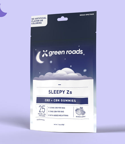 Green Roads Sleep Zs 25MG CBD + CBN Gummies 10 count