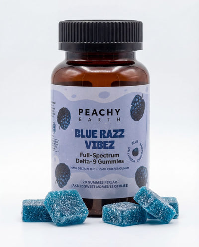 Peachy Earth Blue Razz Vibes – Delta-9 Gummies