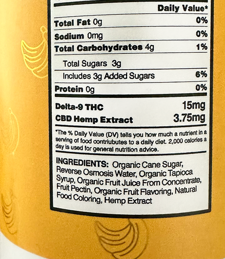 Liquid Gummies Delta-9 Banana Kush Sativa 300mg - 20ct