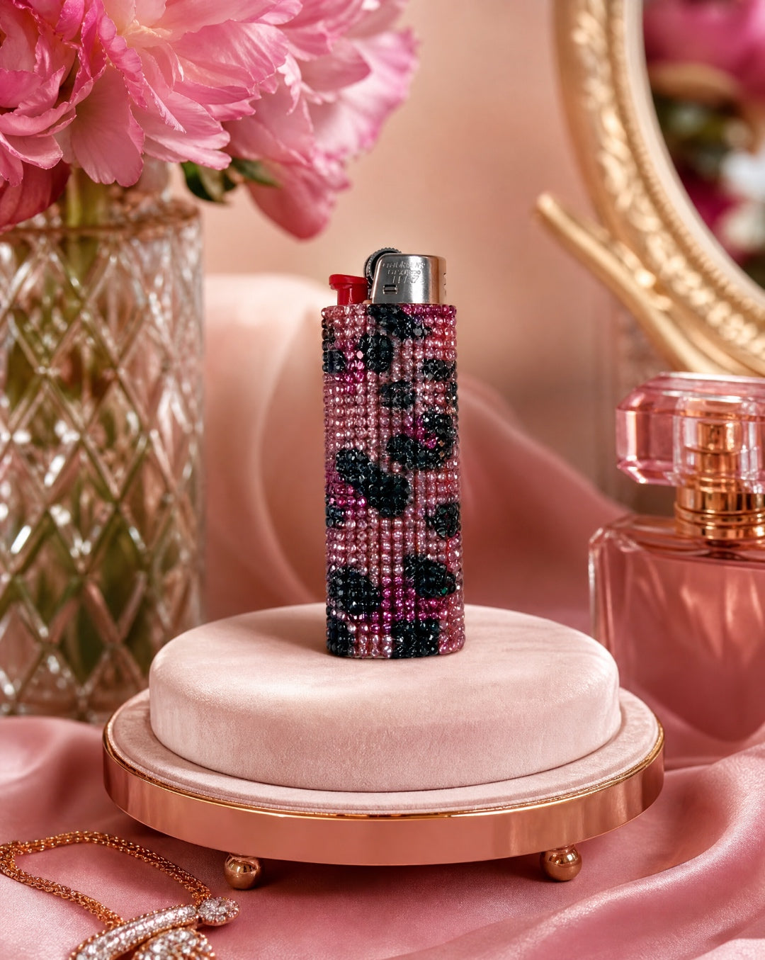 Diamond Bling Lighter - Pink Cheetah