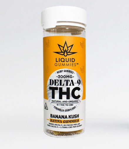 Liquid Gummies Delta-9 Banana Kush Sativa 300mg - 20ct