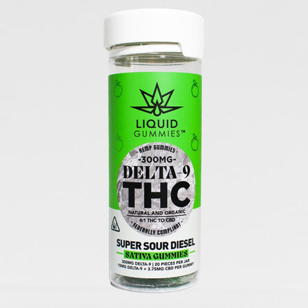 Liquid Gummies Delta-9 Sour Diesel Sativa 300mg - 20ct